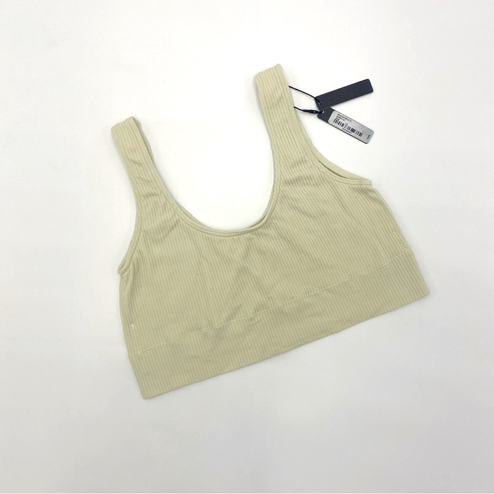 SKIMS Rib Scoop Bralette, NWT, Size L/XL, Color Bone